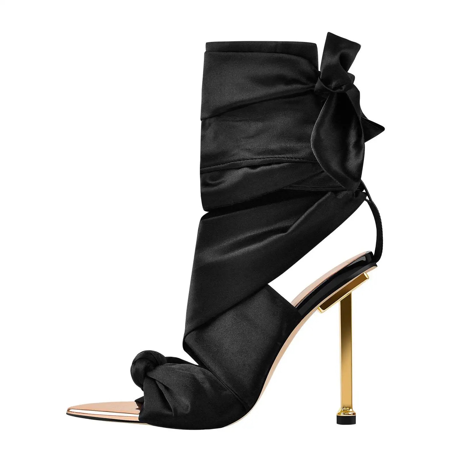 Noir Silk Elegance Heels