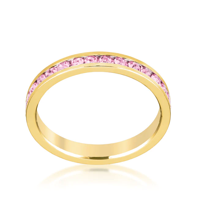 Ebony Blossom Stylish Pink Gold Ring