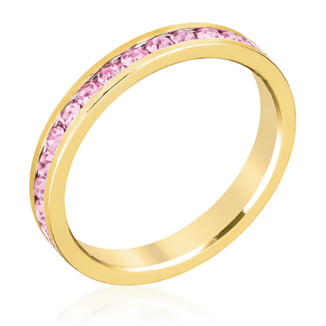 Ebony Blossom Stylish Pink Gold Ring