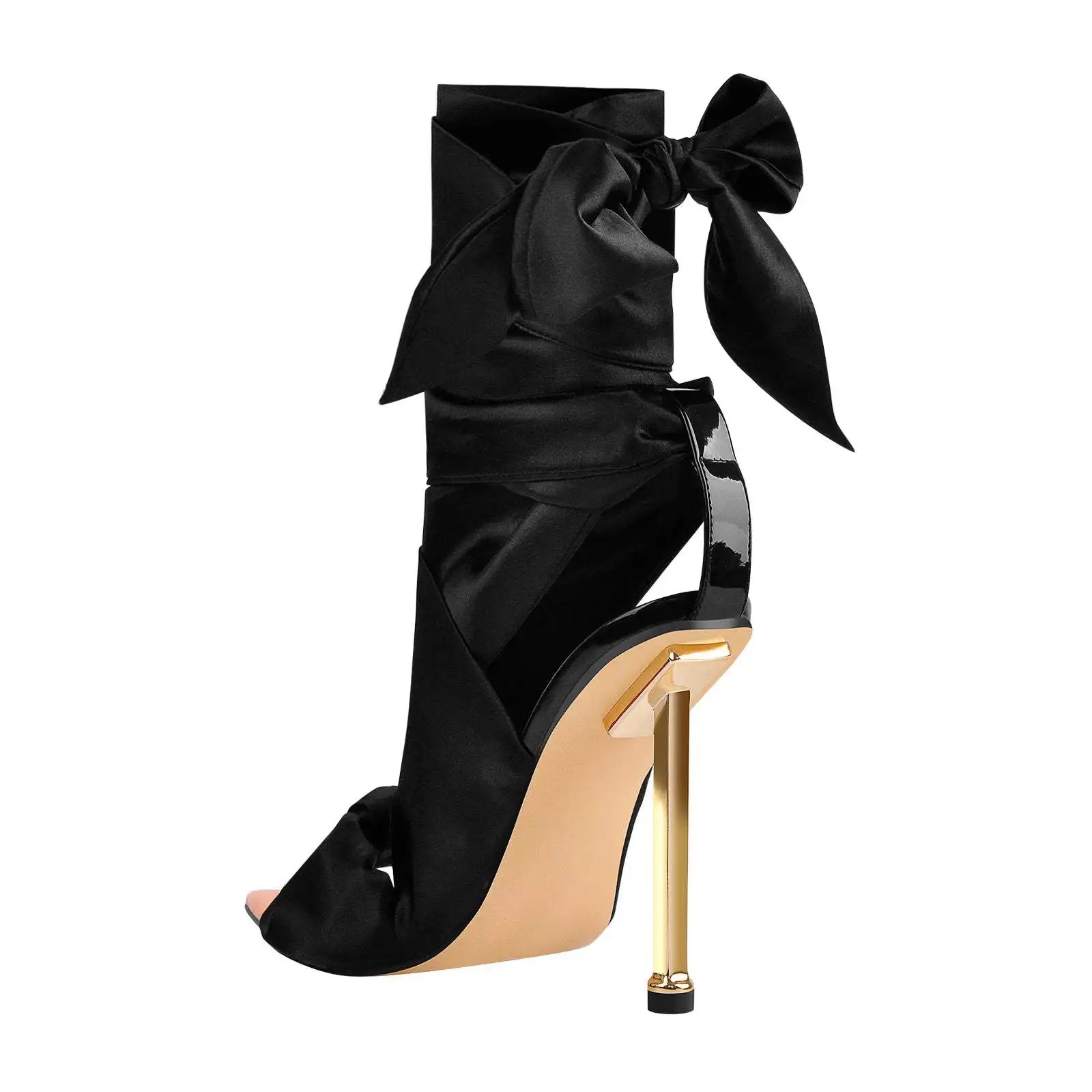 Noir Silk Elegance Heels